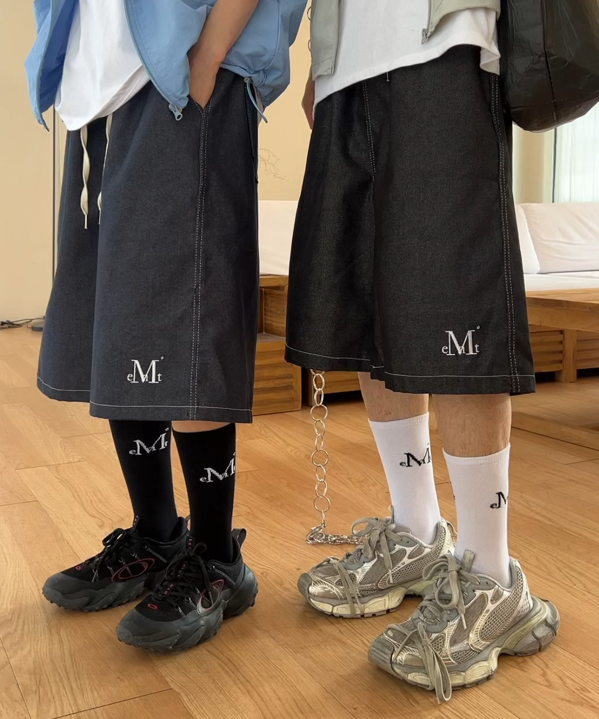 ■MUCENT■ Blando Bermuda Denim Half Pants Unisex Black Blue MUSINSA公式 | MUCENT Brando Bermuda Denim Half Pants Unisex