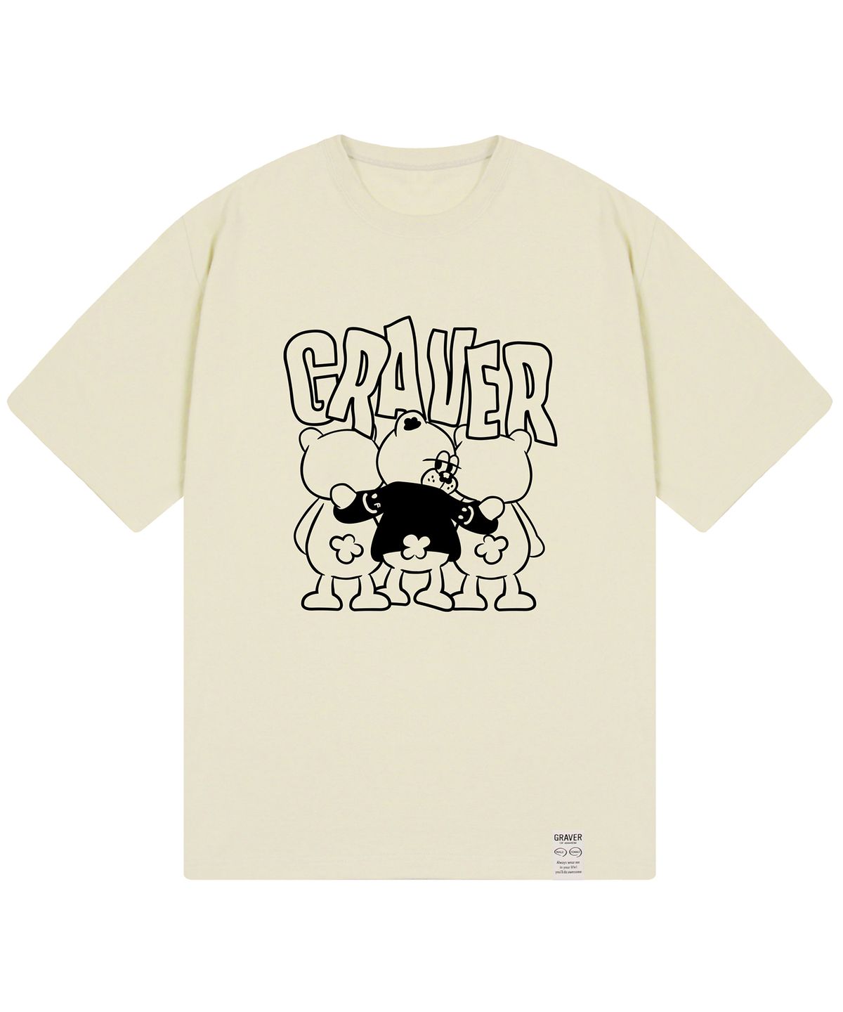 그레이버(GRAVER) [UNISEX]3베어 코믹스 로고 반팔티_샌드베이지