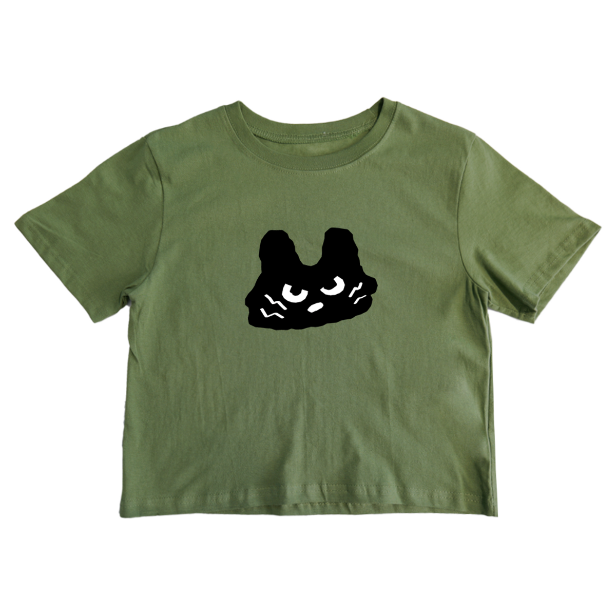 어썸어스(AWESOMEUS) A SULKY CAT 크롭 반팔 티셔츠 _ 5COLOR