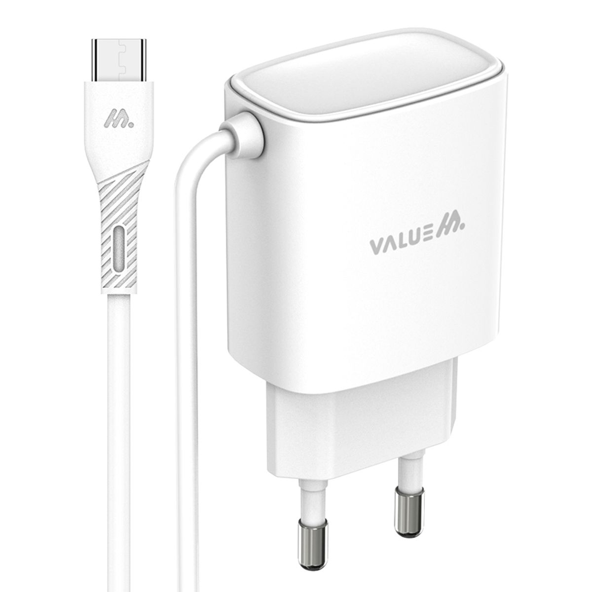 밸류엠(VALUEM) 5V 1A 저속 USB 충전기 C타입 8핀 케이블 일체형