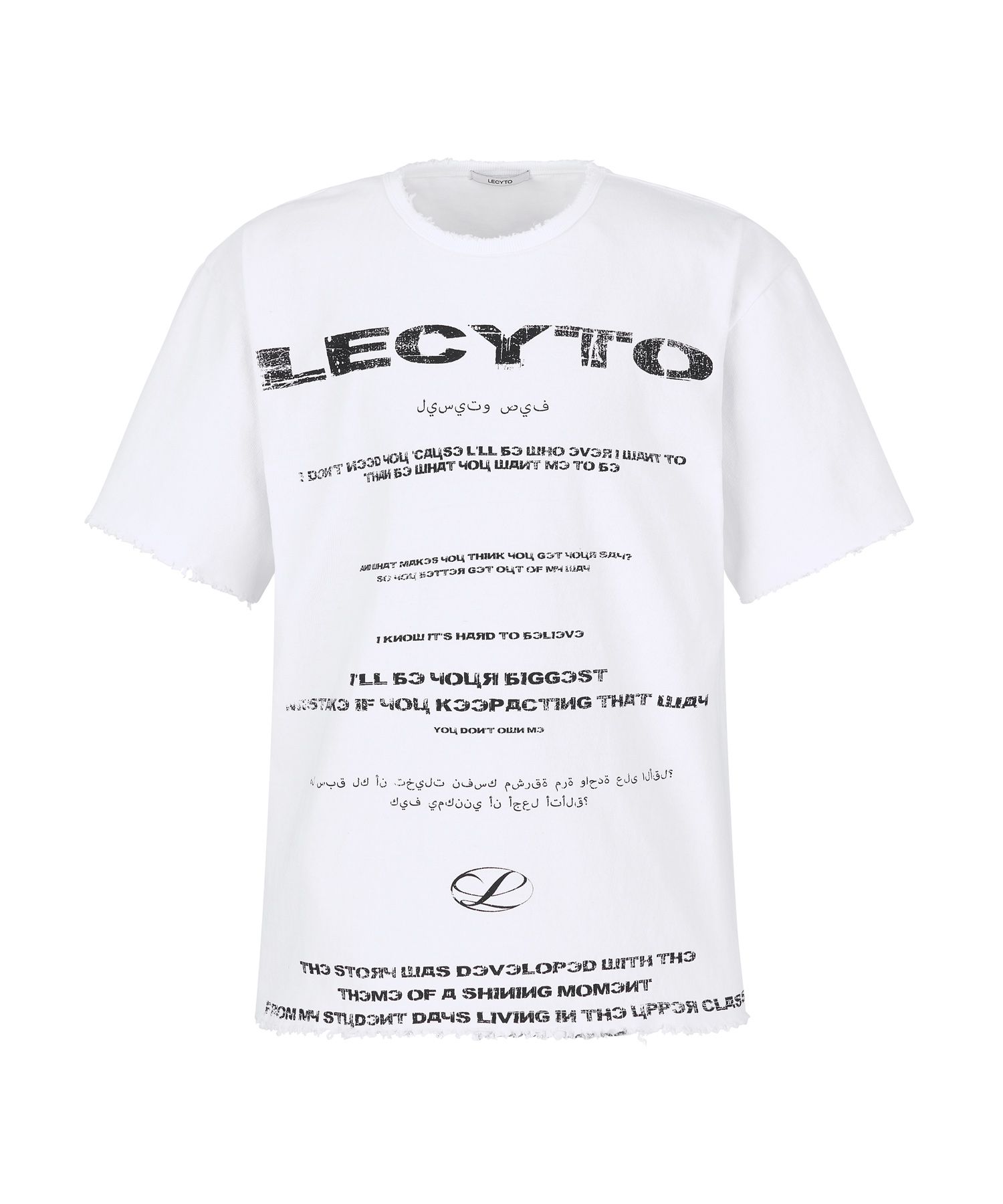★LECYTO★Destroyed Oversized Logo T-shirt★ MUSINSA | LECYTO Destroyed Oversized Logo T-Shirt_[Black]