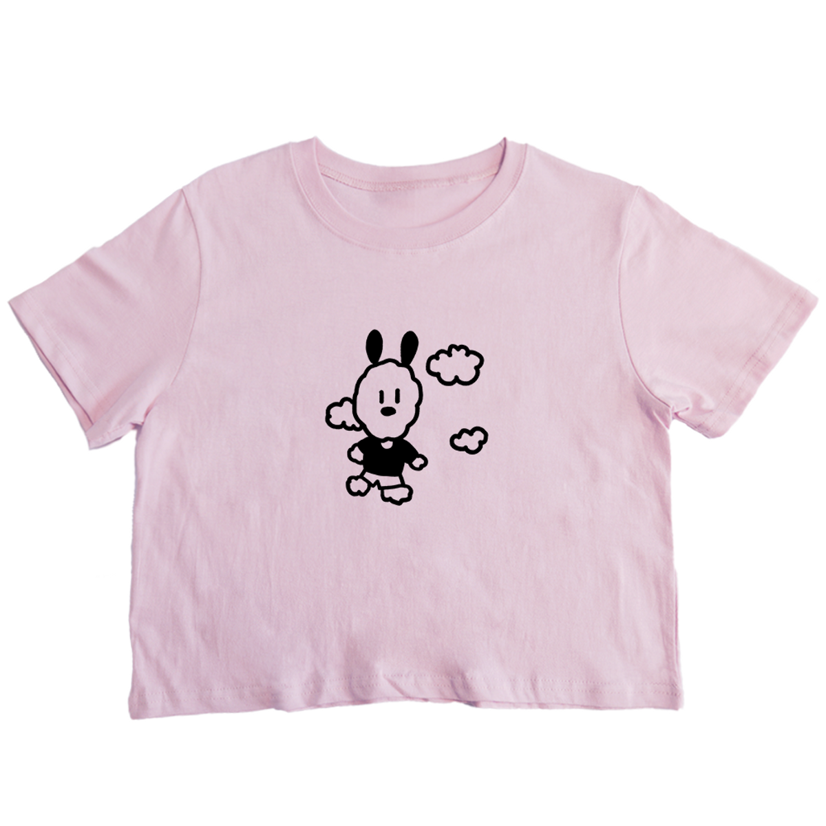 어썸어스(AWESOMEUS) PUPPY AND CLOUD 크롭 반팔 티셔츠_ 5COLOR