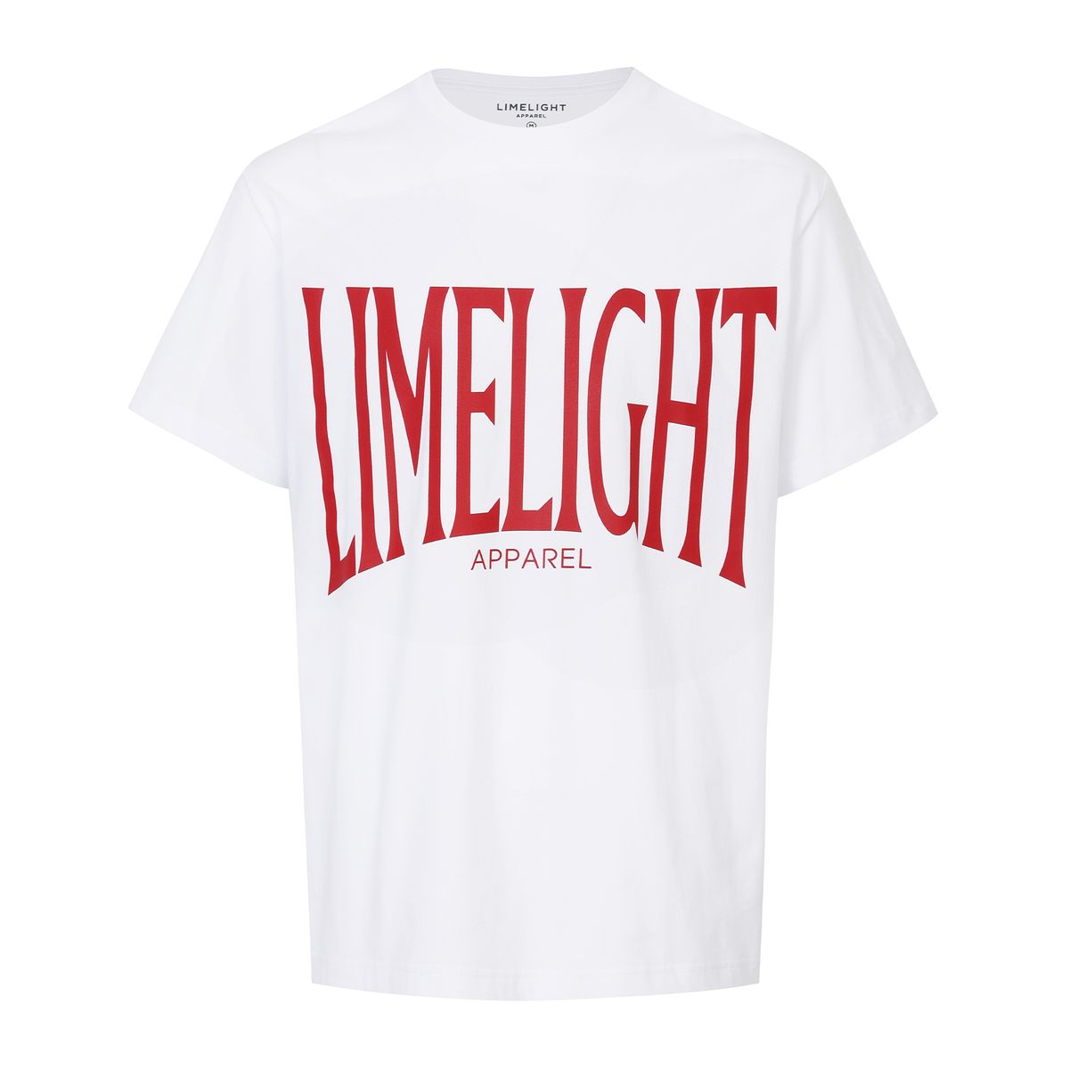 라임라잇 어패럴(LIMELIGHT APPAREL) 어패럴 빅 로고 티셔츠 (화이트/레드)
