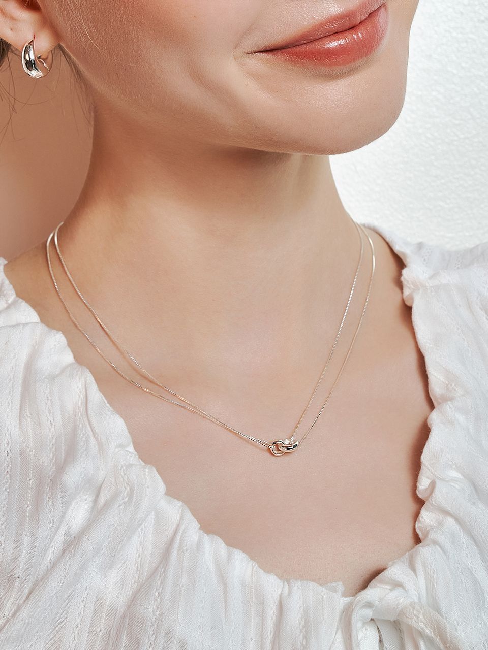 MUSINSA | HEI [sv925] O-ring Layered necklace
