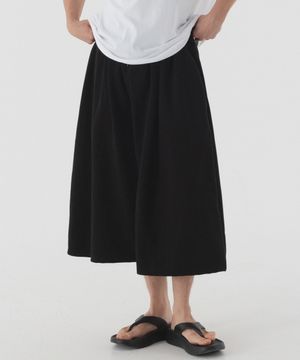 슈퍼 와이드 스웨트 버뮤다팬츠 (블랙)