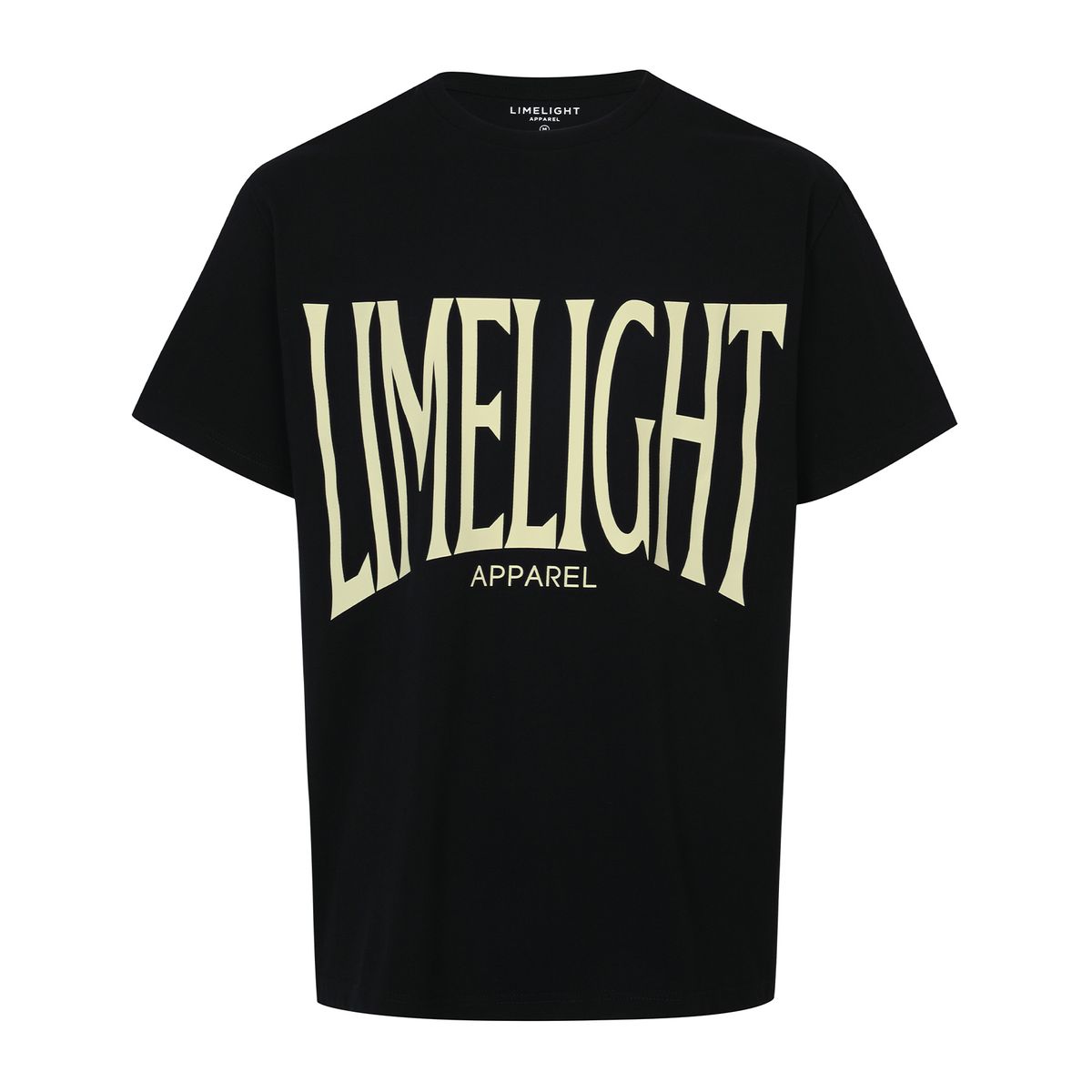 라임라잇 어패럴(LIMELIGHT APPAREL) 어패럴 빅 로고 티셔츠 (블랙/크림)