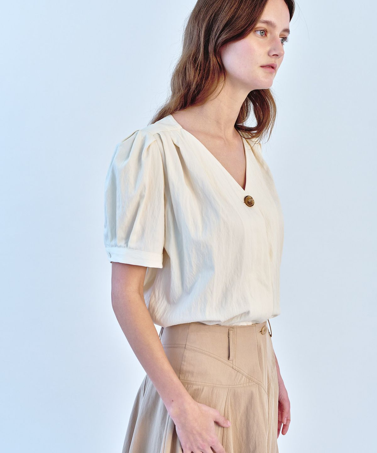 쏘이르(SO IR) PUFF SLEEVE BLOUSE - IVORY