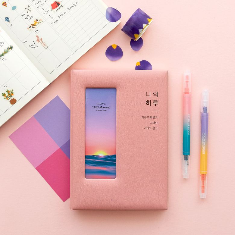 [각인] 네컷수납 가죽 만년형 바인더 다이어리 5color