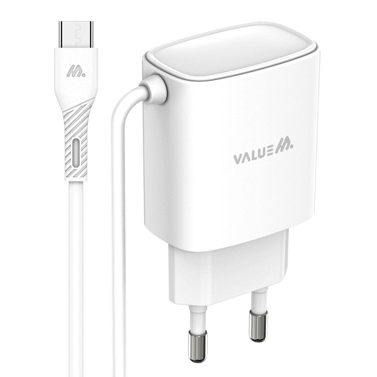 밸류엠(VALUEM) 5V 2A 저속 USB 충전기 C타입 8핀 케이블 일체형