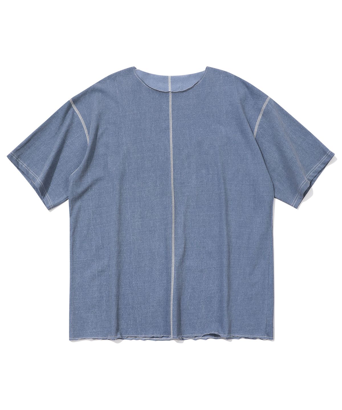 에피소드 언타이틀(EPISODE UNTITLED) PATCH NEEDLE STITCH T-SHIRT_BLUE