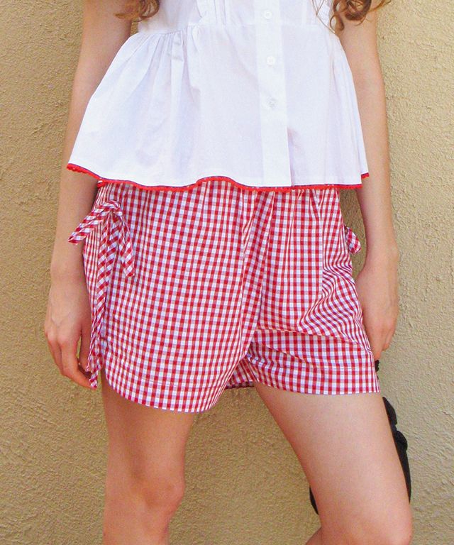 ★2024SS新作★RONRON★RIBBON STRING SHORTS MUSINSA | RONRON RIBBON STRING SHORTS GINGHAM RED