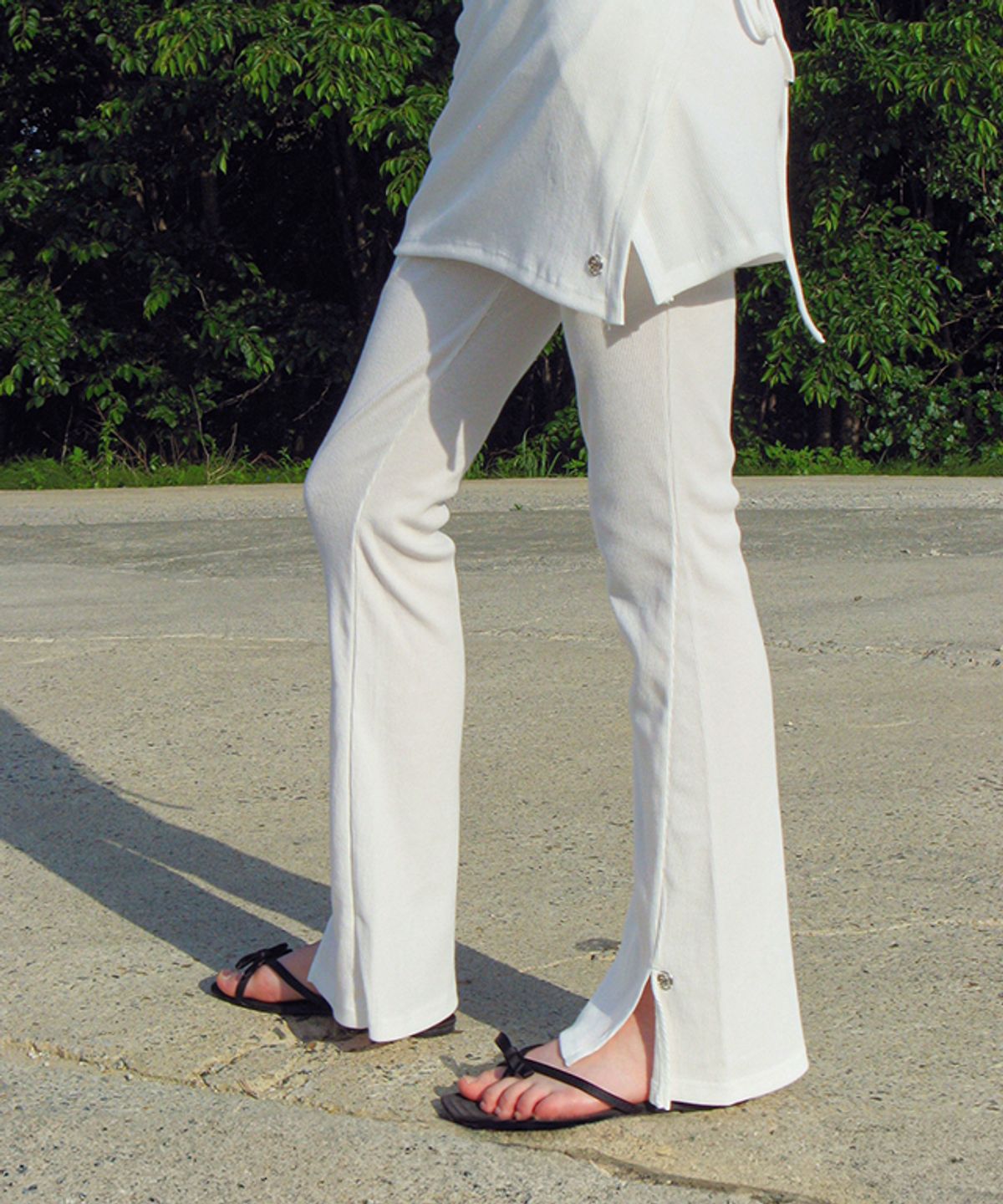 론론(RONRON) LOGO LAYERED GOLGI LEGGINS PANTS IVORY