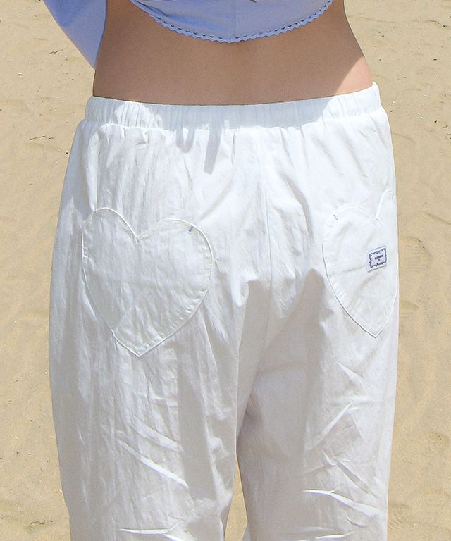 パンツ RONRON BACK HEART STITCH POCKET BANDING PANTS WHITE MUSINSA | RONRON BACK HEART STITCH POCKET BANDING PANTS WHITE