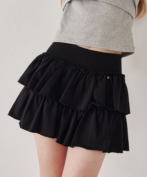 CANCAN RUFFLE PANTSKIRT BLACK