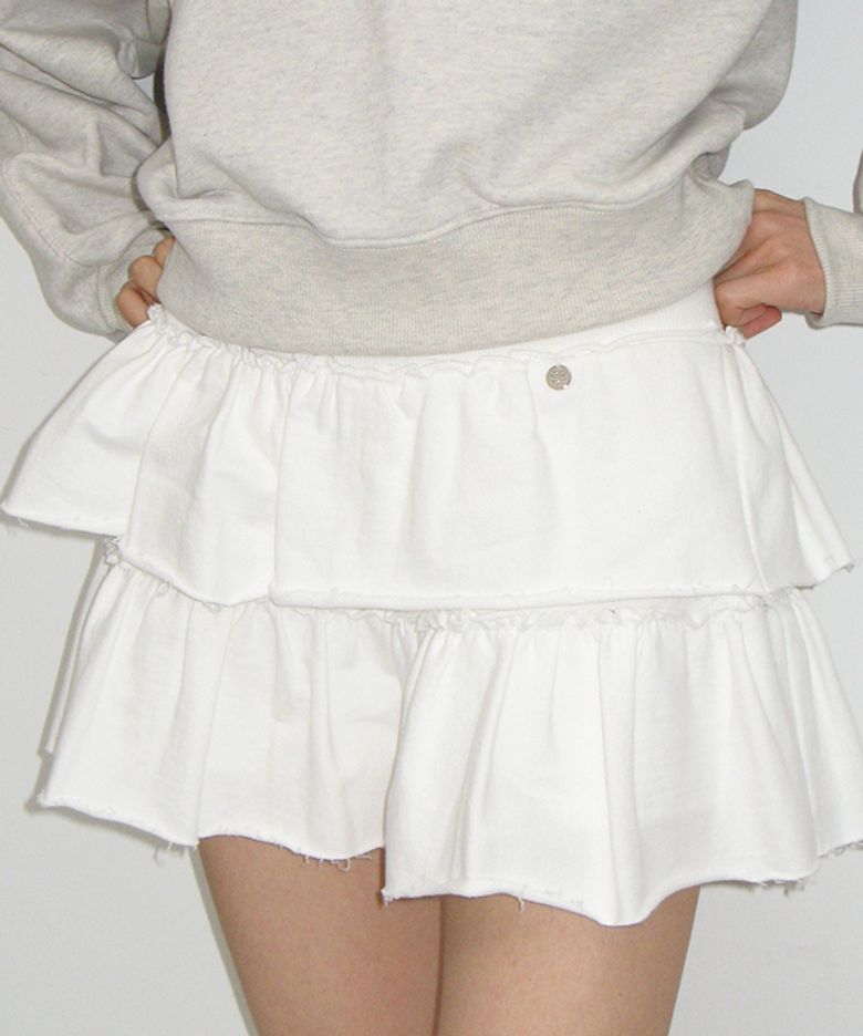 CANCAN RUFFLE PANTSKIRT WHITE