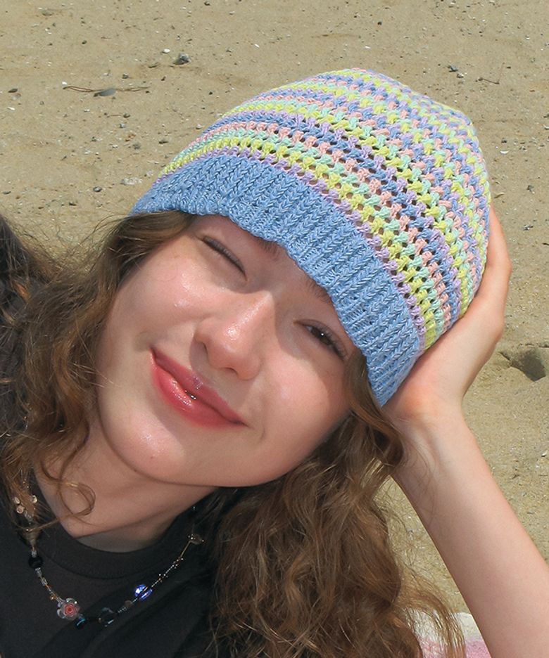 CROCHET KNIT BEANIE COLORED PASTEL