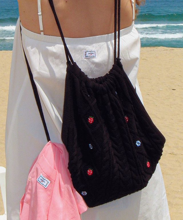 【RONRON】RASPBERRY STRING KNIT BAG MUSINSA | RONRON RASPBERRY STRING KNIT BAG BLACK