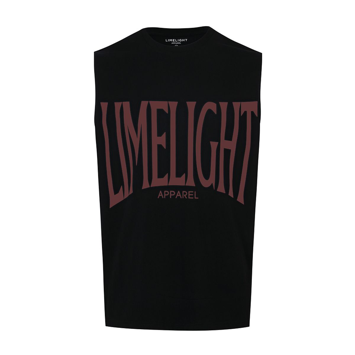 라임라잇 어패럴(LIMELIGHT APPAREL) 어패럴 빅 로고 민소매 티셔츠 (블랙/버건디)