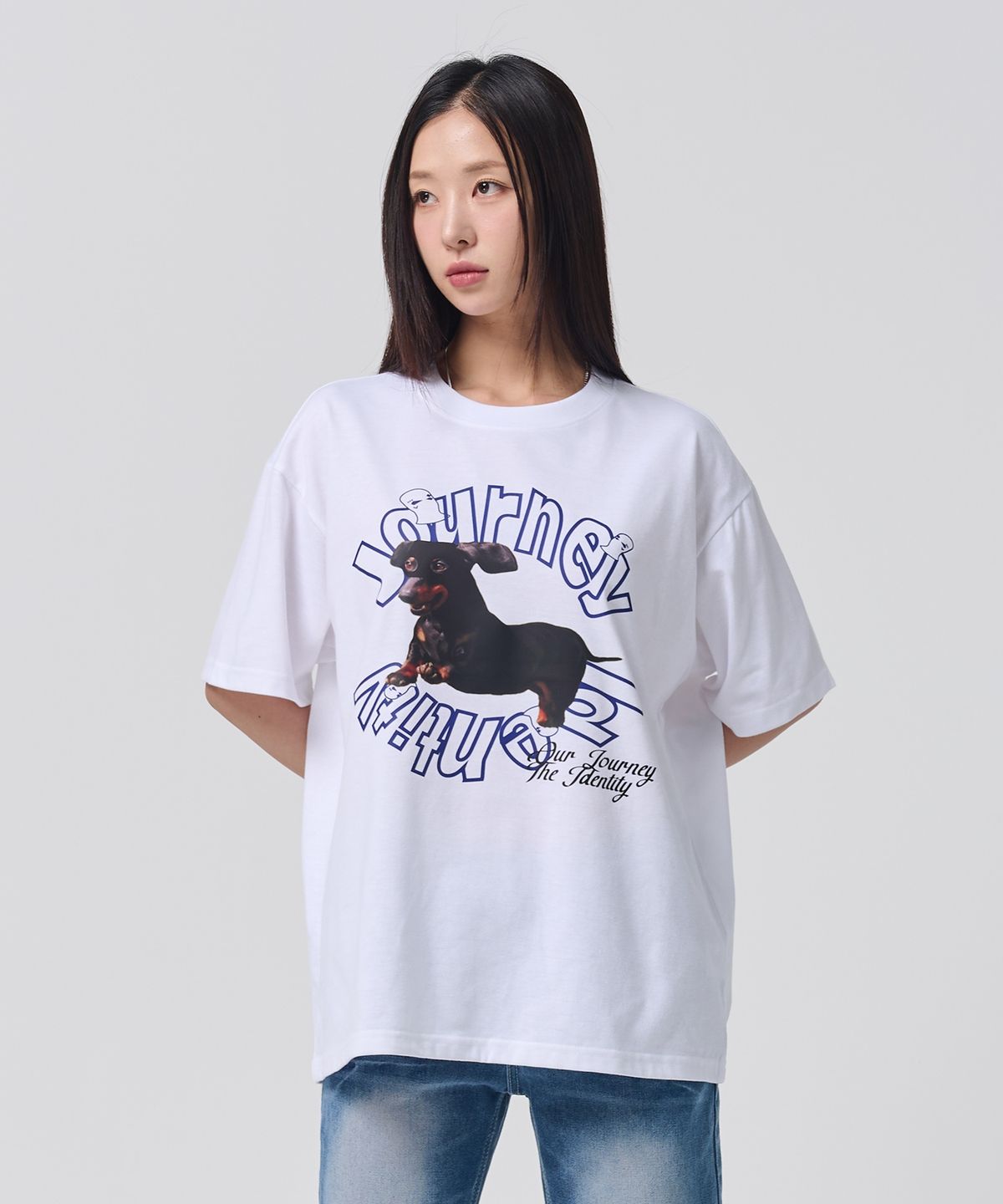 오언더알(OUNDERR) MASK PUPPY TEE 오버핏 반팔티셔츠 [화이트]