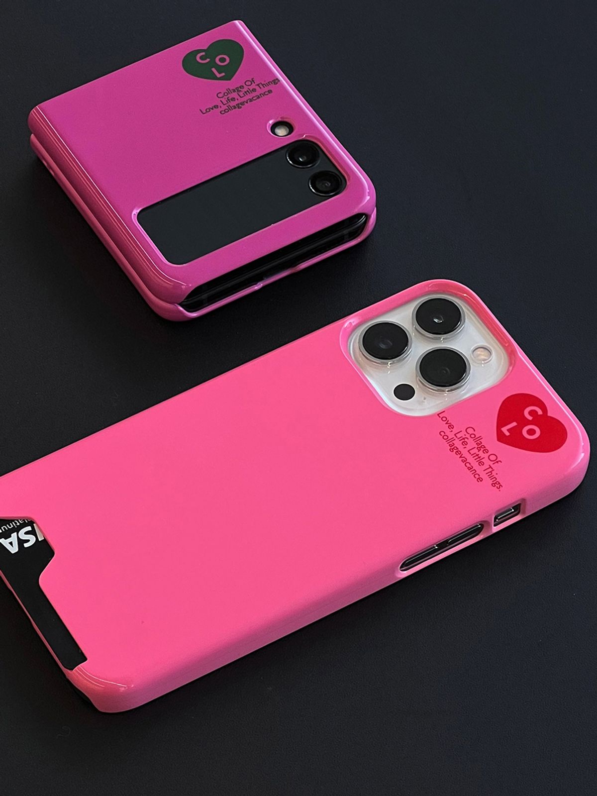 꼴라주바캉스(COLLAGEVACANCE) Heart Logo Card Pocket Case (폰케이스)-3color