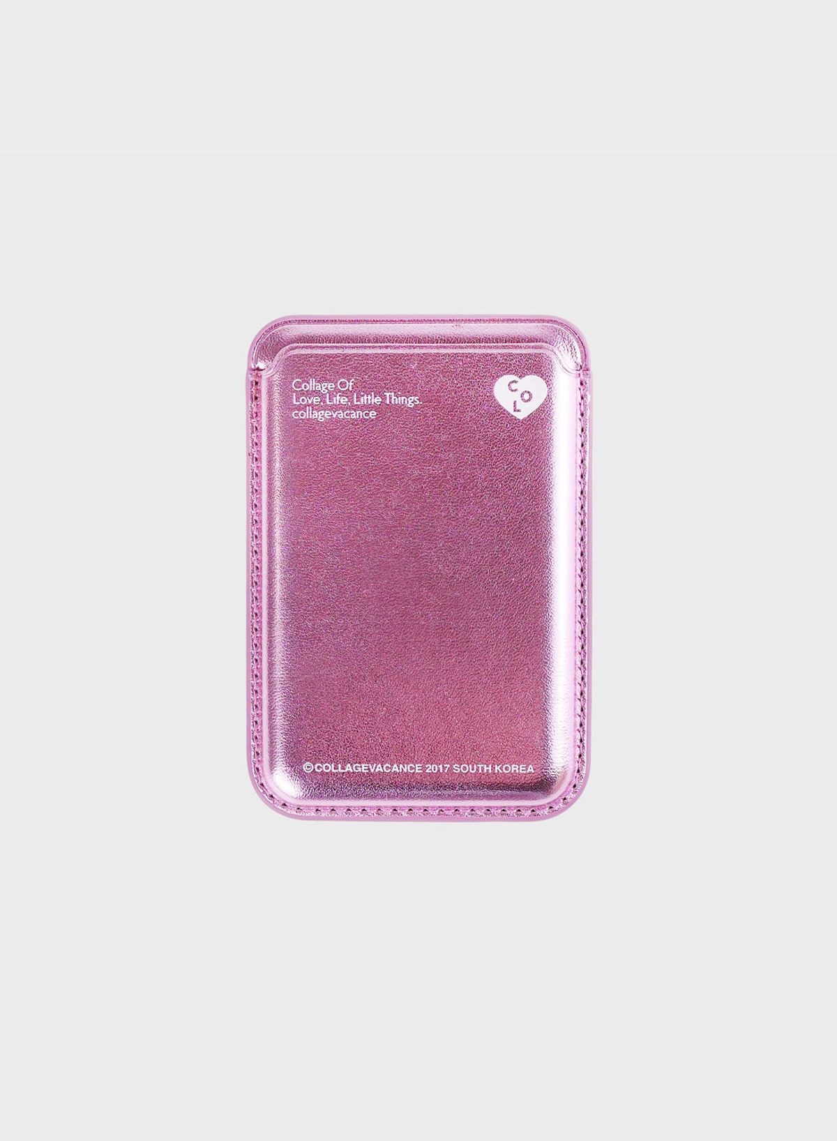 꼴라주바캉스(COLLAGEVACANCE) Heart Logo MagSafe Card Wallet (맥세이프 카드지갑)-Berry SIlver
