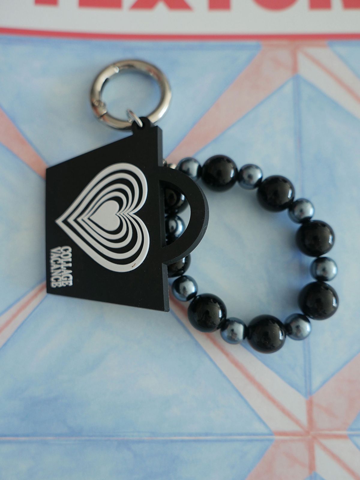 꼴라주바캉스(COLLAGEVACANCE) Stripe Heart Petit Bag Keyring (키링)