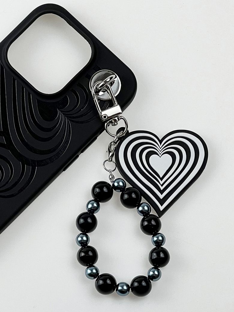 Stripe Heart Reversible Keyring (키링)