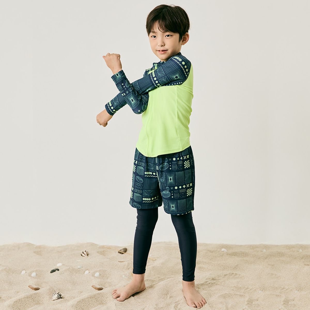 아레나 키즈(ARENA KIDS) 지오 아동 레저 집업 래쉬가드 세트 A4BB1BS04LIM