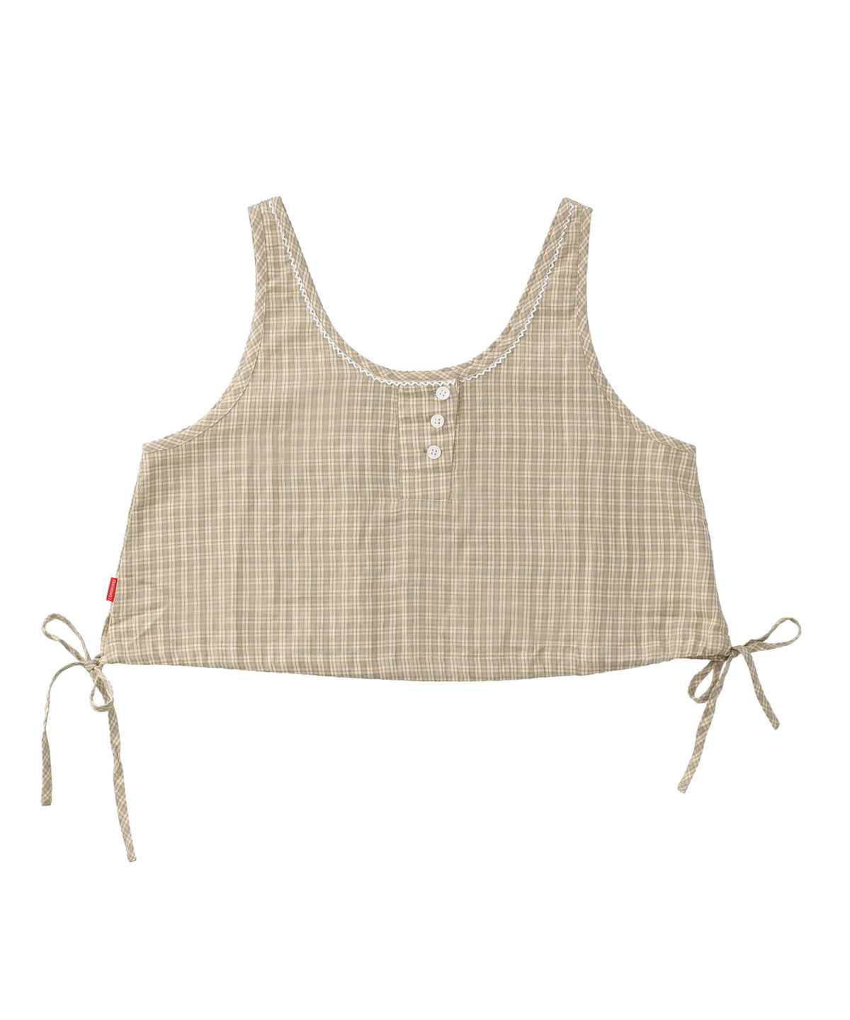 꼬모니노즈(COMONINOZ) W U-NECK HEM STRING SLEEVELESS [2 COLOR]