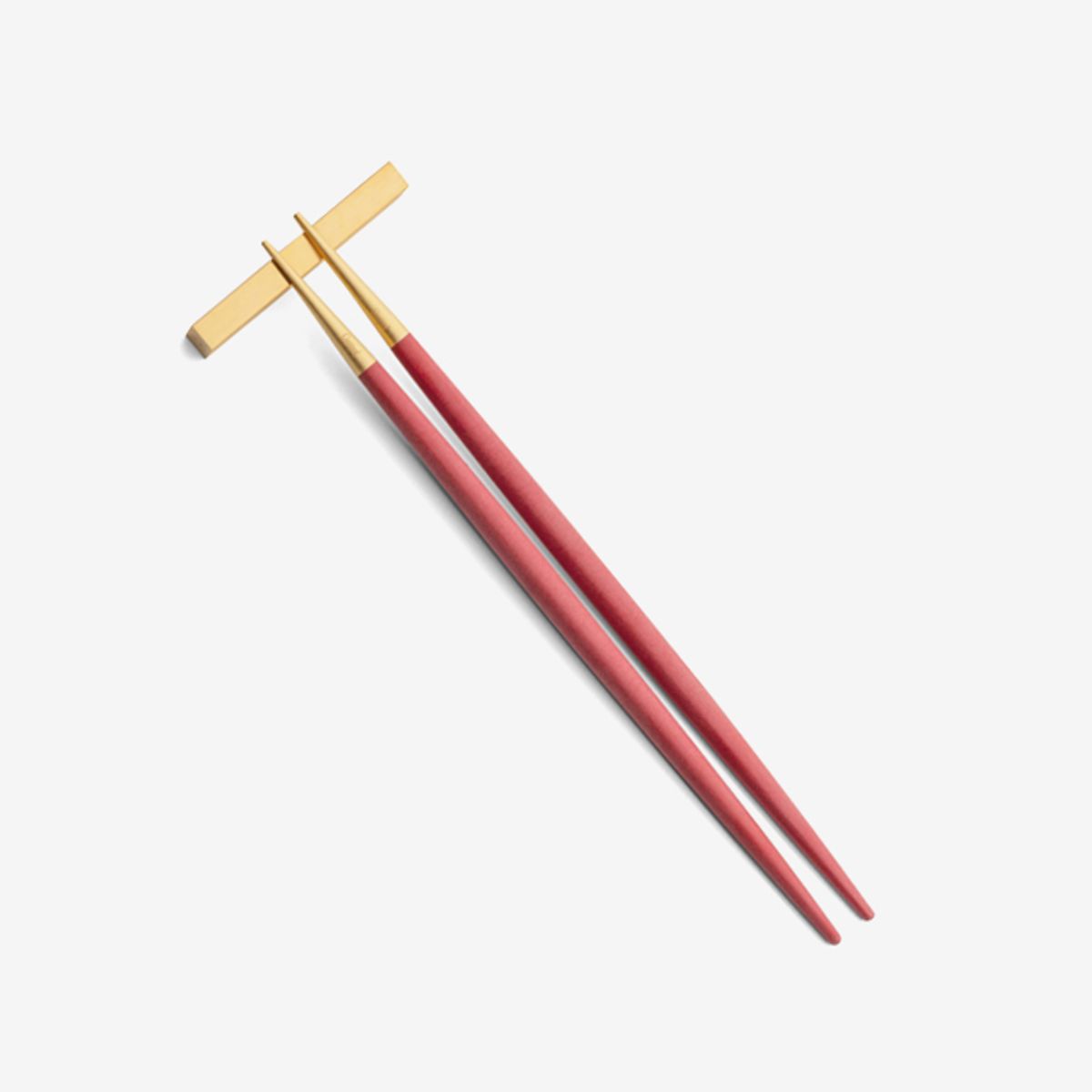 큐티폴(CUTIPOL) 고아 레드골드 젓가락세트 (받침포함)