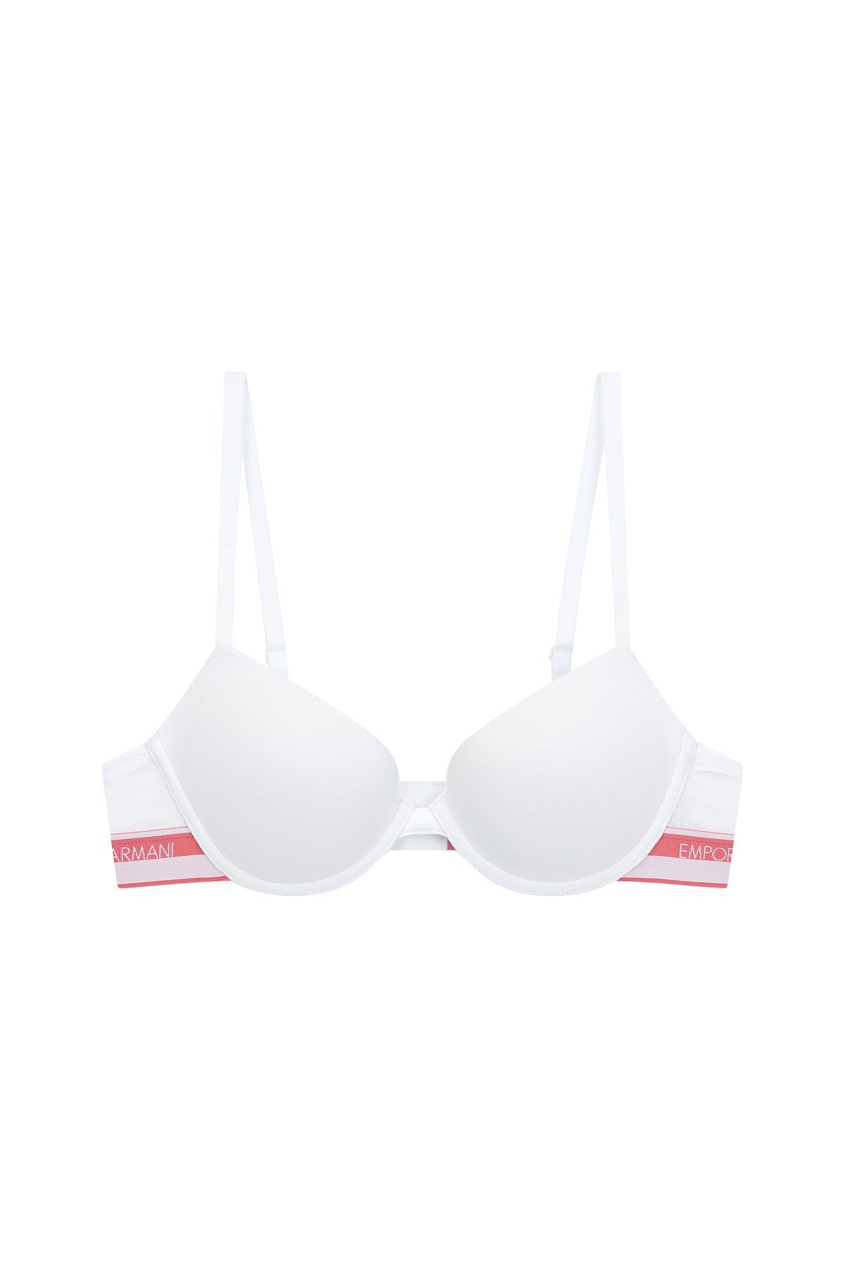 엠포리오 아르마니 언더웨어(EMPORIO ARMANI UNDERWEAR) 여성 로고 라인 밴드 푸쉬업 브라_화이트_0824185517
