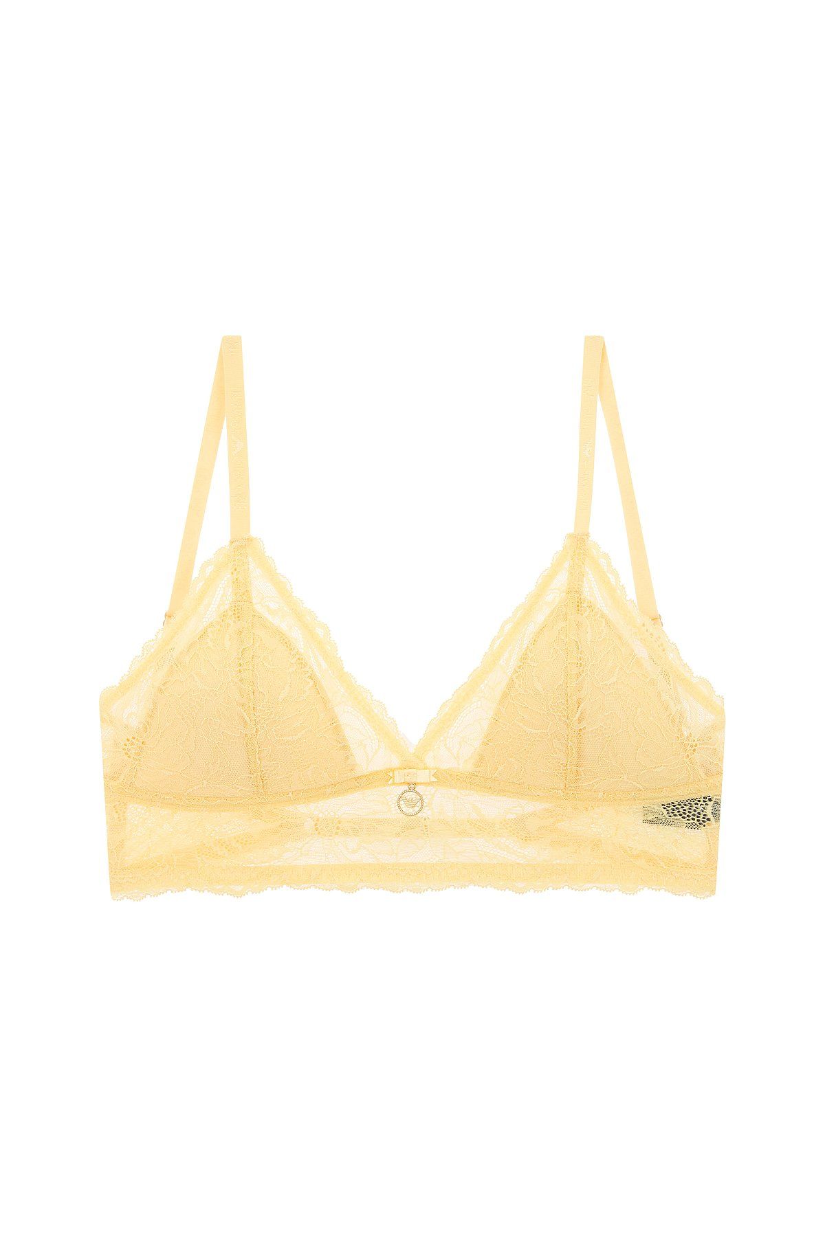 엠포리오 아르마니 언더웨어(EMPORIO ARMANI UNDERWEAR) 여성 플라워 레이스 트라이앵글 브라_옐로우쉬 베이지_0824181505