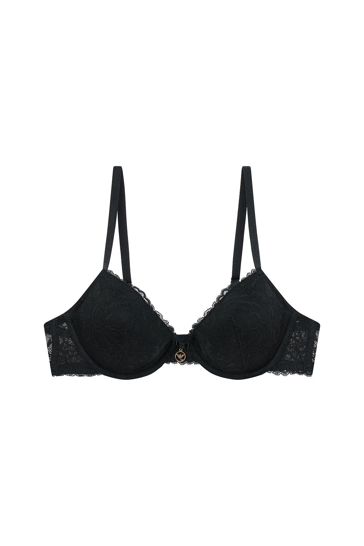 엠포리오 아르마니 언더웨어(EMPORIO ARMANI UNDERWEAR) 여성 플라워 레이스 리무브 푸쉬업 브라_블랙_0824185508