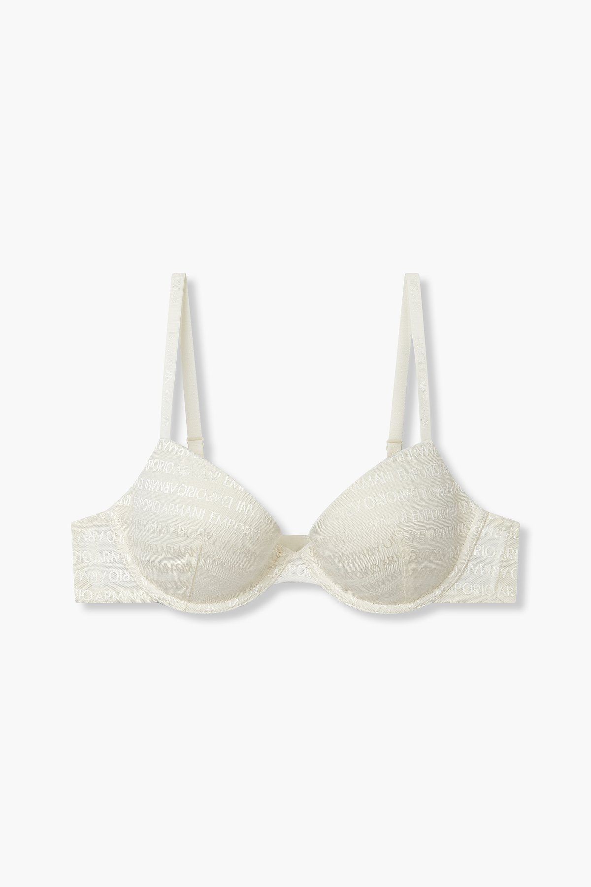 엠포리오 아르마니 언더웨어(EMPORIO ARMANI UNDERWEAR) 여성 자수 로고 리무브 푸쉬업 브라_크림_0824185503