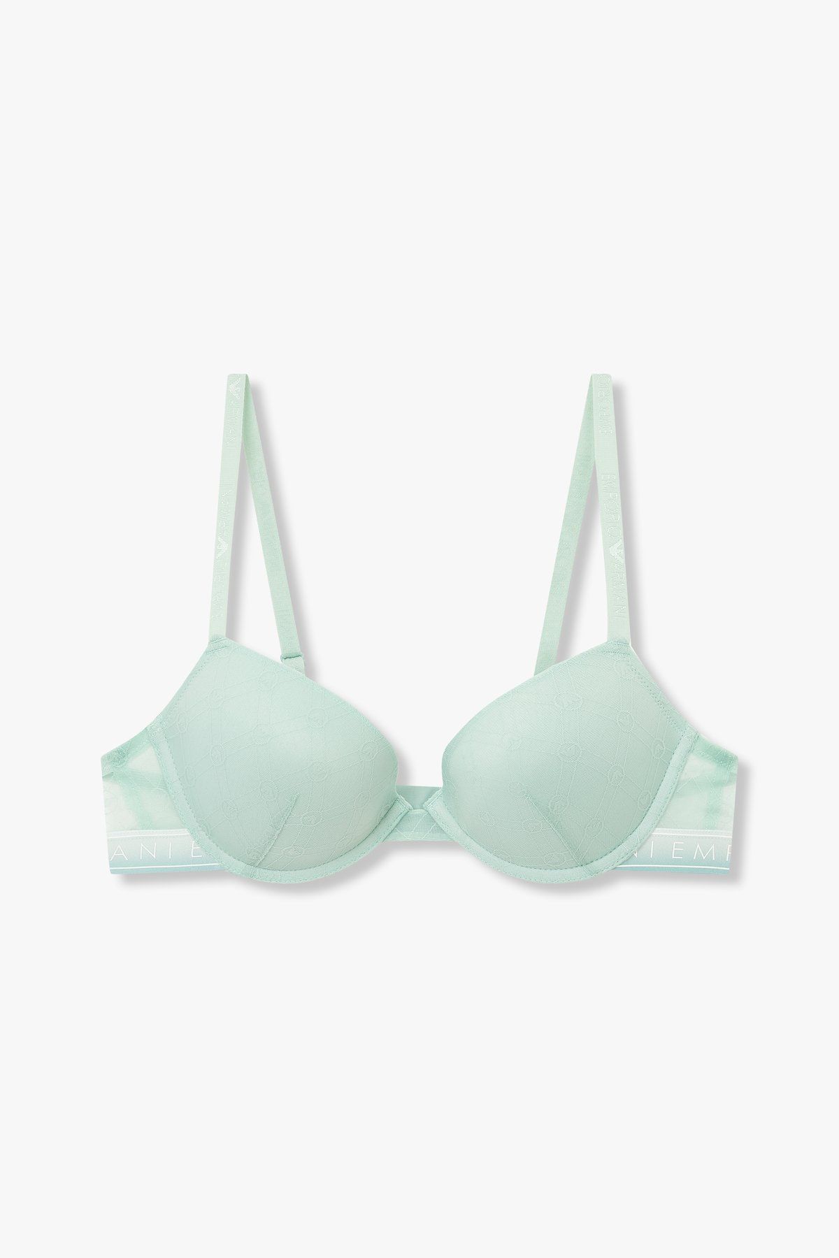 엠포리오 아르마니 언더웨어(EMPORIO ARMANI UNDERWEAR) 이글 패턴 메쉬 푸쉬업 브라_민트_0824185505