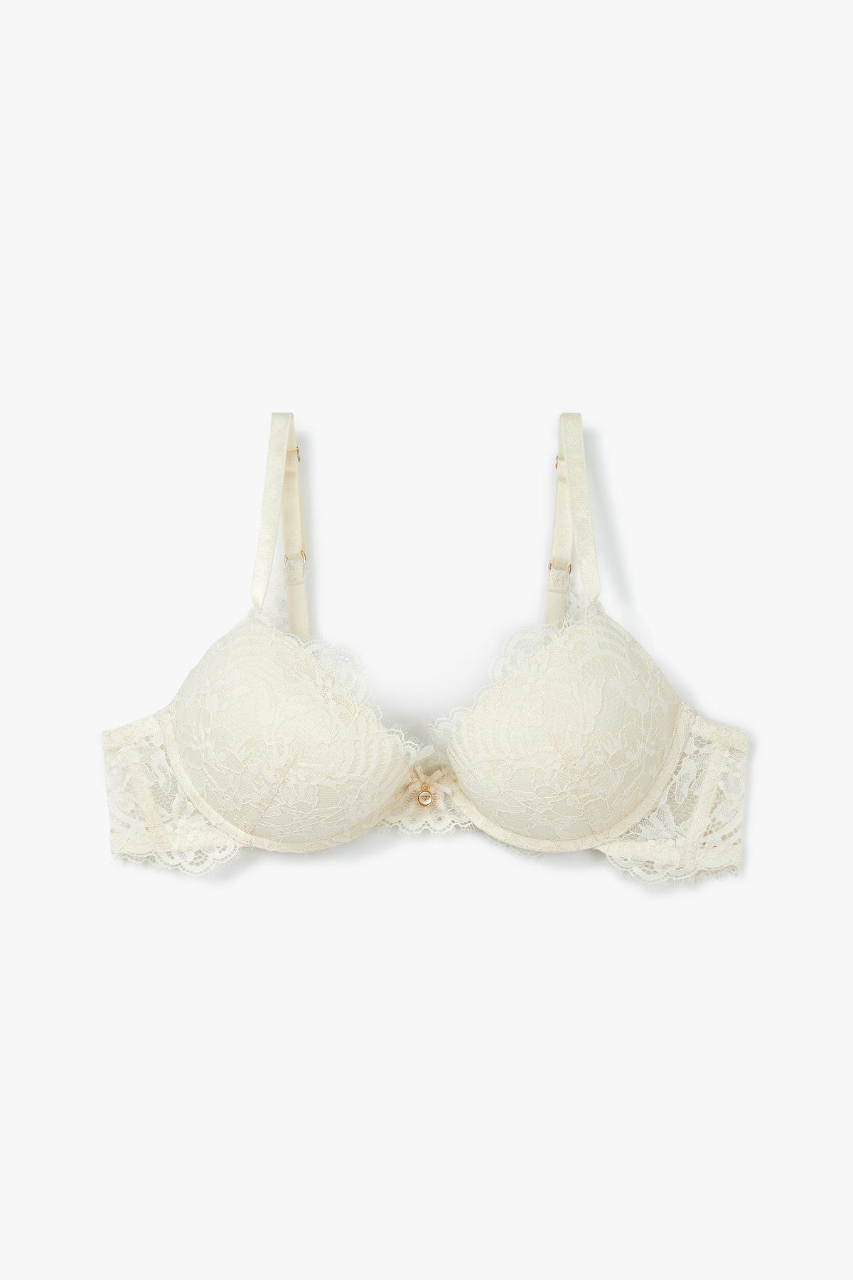 엠포리오 아르마니 언더웨어(EMPORIO ARMANI UNDERWEAR) 여성 플라워 레이스 내추럴 푸쉬업 브라_크림_0824185513