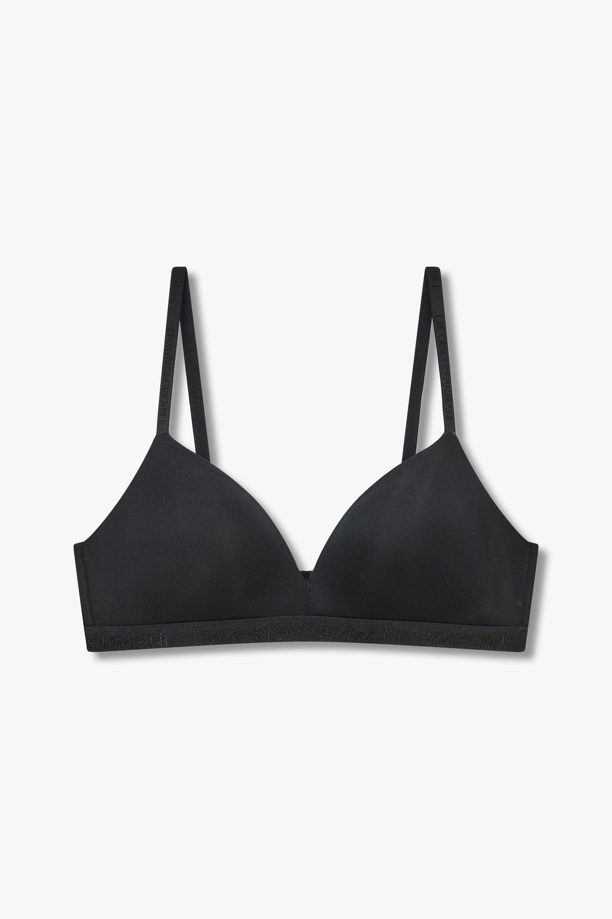 엠포리오 아르마니 언더웨어(EMPORIO ARMANI UNDERWEAR) 여성 자수 로고 밴딩 트라이앵글 브라_블랙_0824181523