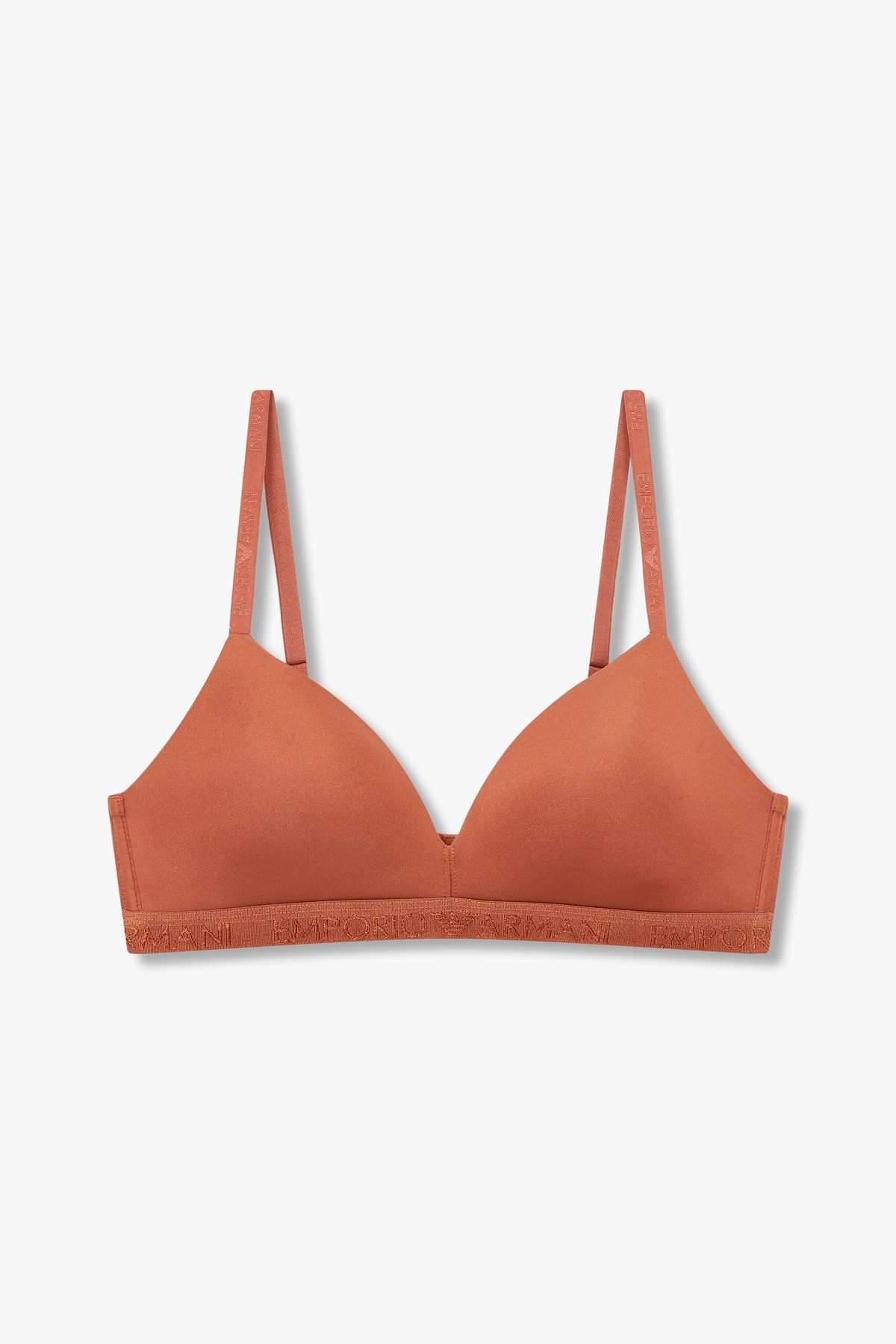 엠포리오 아르마니 언더웨어(EMPORIO ARMANI UNDERWEAR) 여성 자수 로고 밴딩 트라이앵글 브라_브라운_0824181524