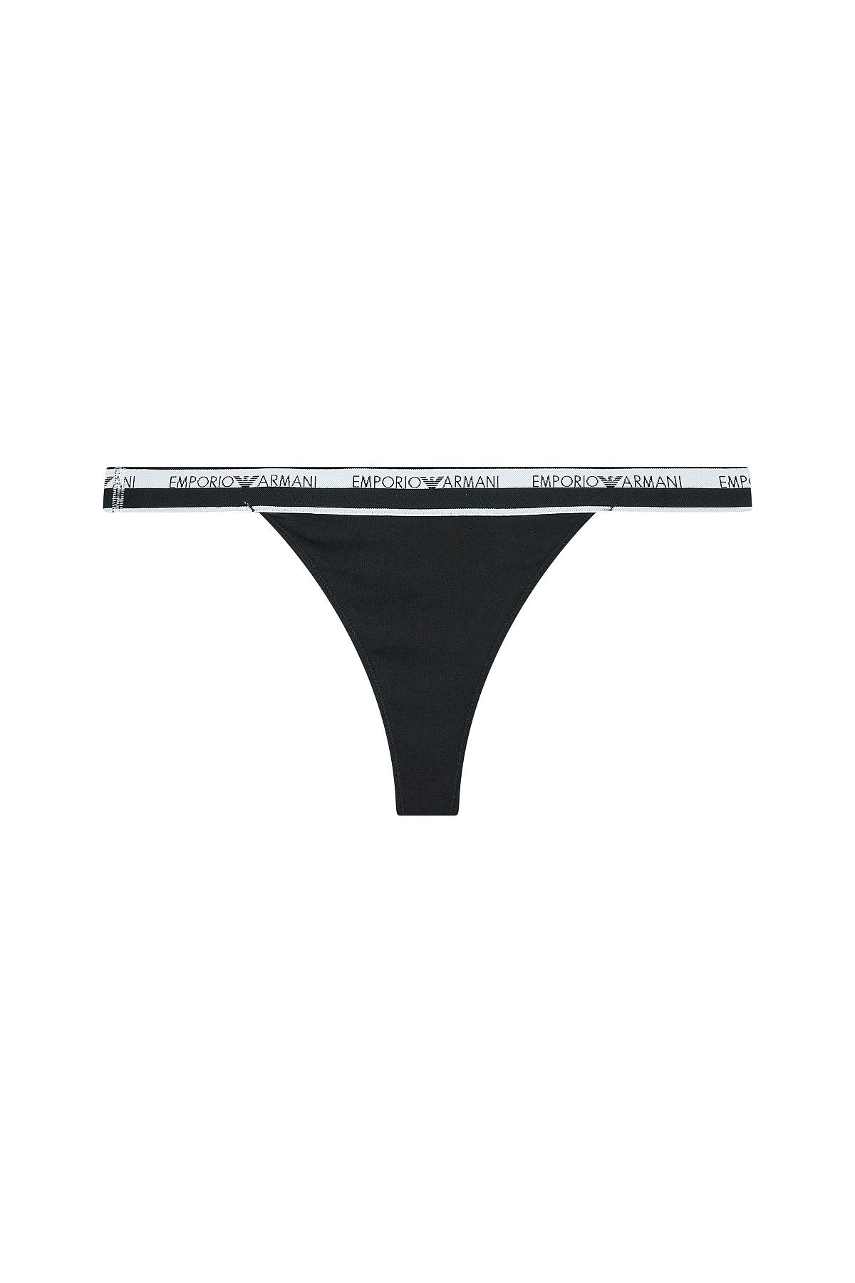 엠포리오 아르마니 언더웨어(EMPORIO ARMANI UNDERWEAR) 여성 로고 라인 밴드 티팬티_블랙_0824110516