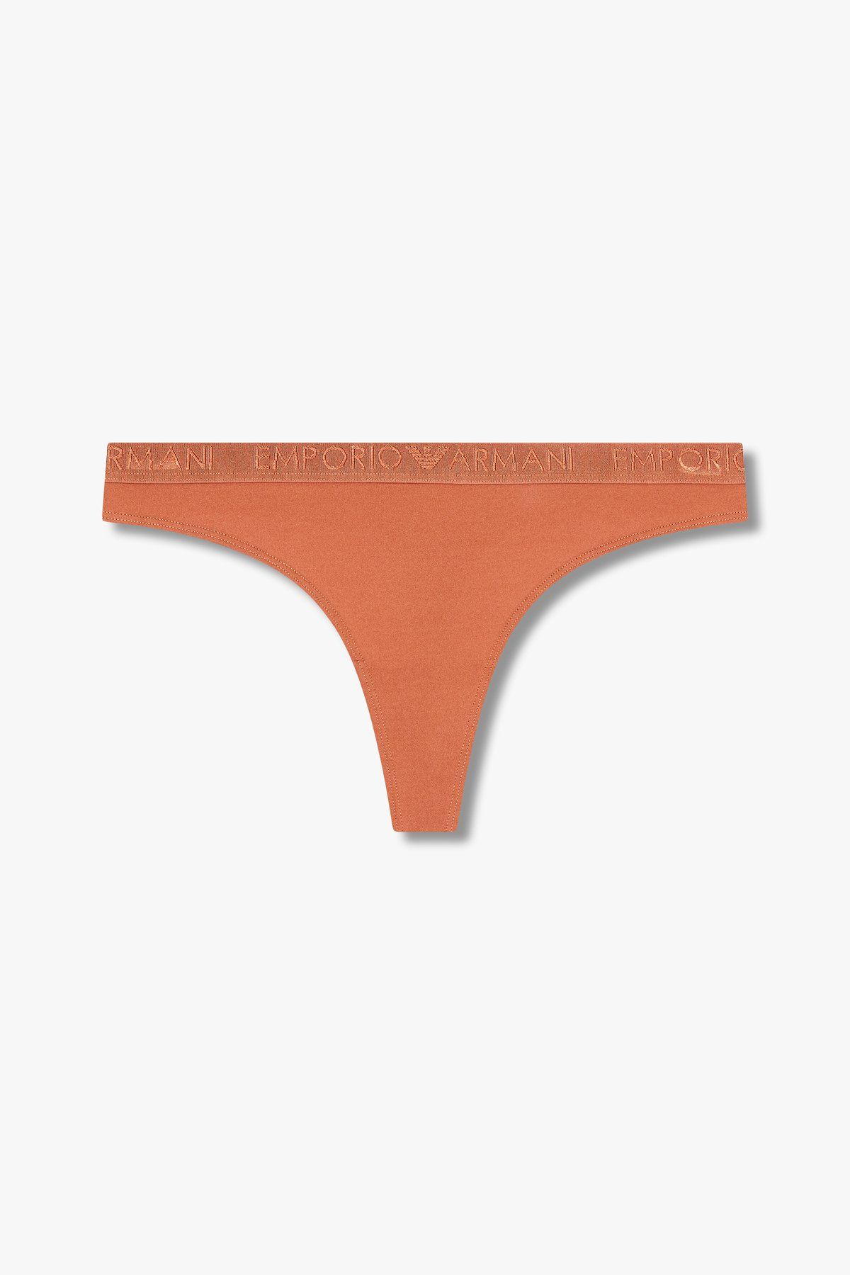 엠포리오 아르마니 언더웨어(EMPORIO ARMANI UNDERWEAR) 여성 자수 로고 밴딩 티팬티_브라운_0824110520