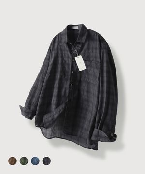 빈티지 링클 체크셔츠_4Color