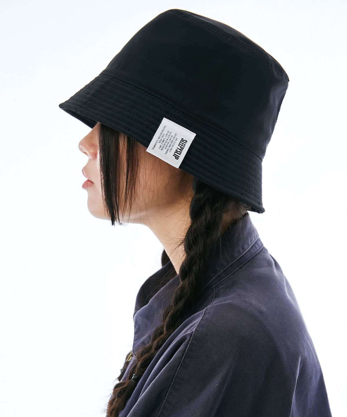 슬리피슬립(SLEEPYSLIP) SATIN BLACK BUCKET HAT