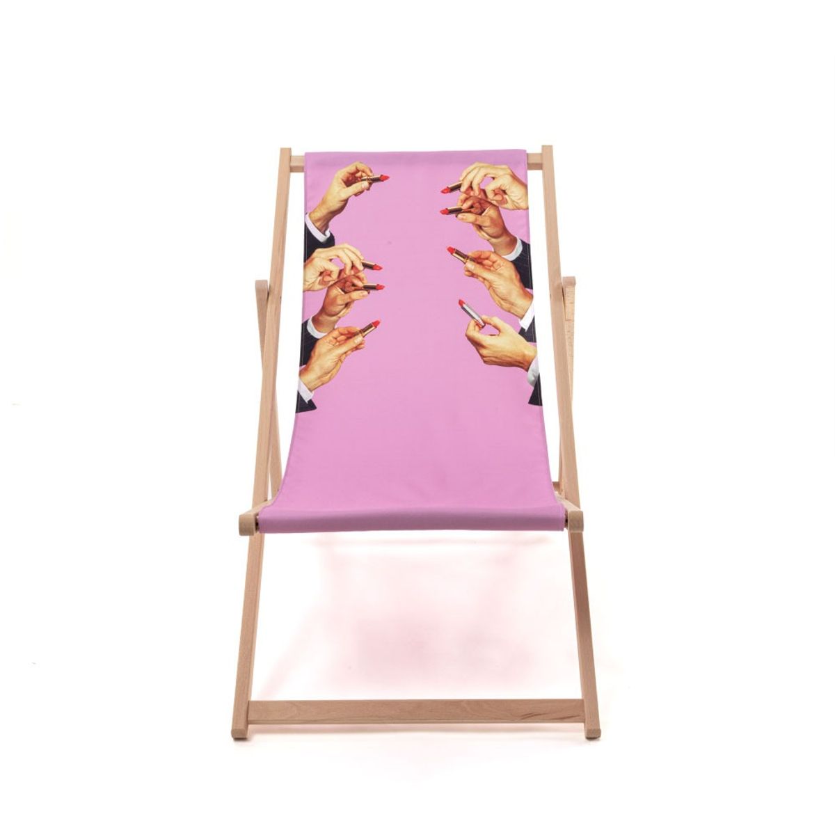 셀레티(SELETTI) TP우든폴딩데크체어 립스틱핑크87x58x81H
