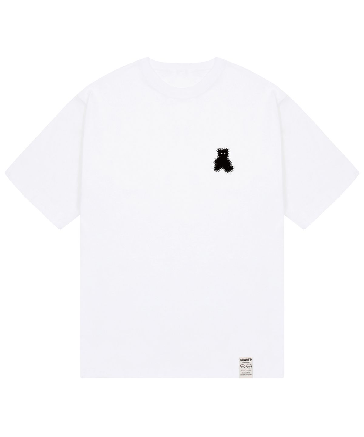 그레이버(GRAVER) [UNISEX]스몰 도트 실루엣 베어 반팔티_화이트
