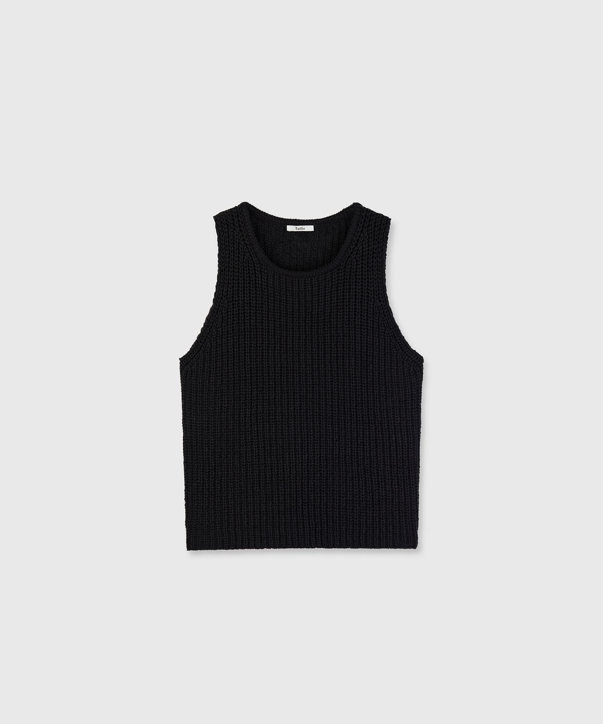 타일레(TAILLE) CORD COTTON SLEEVELESS KNIT TOP BLACK