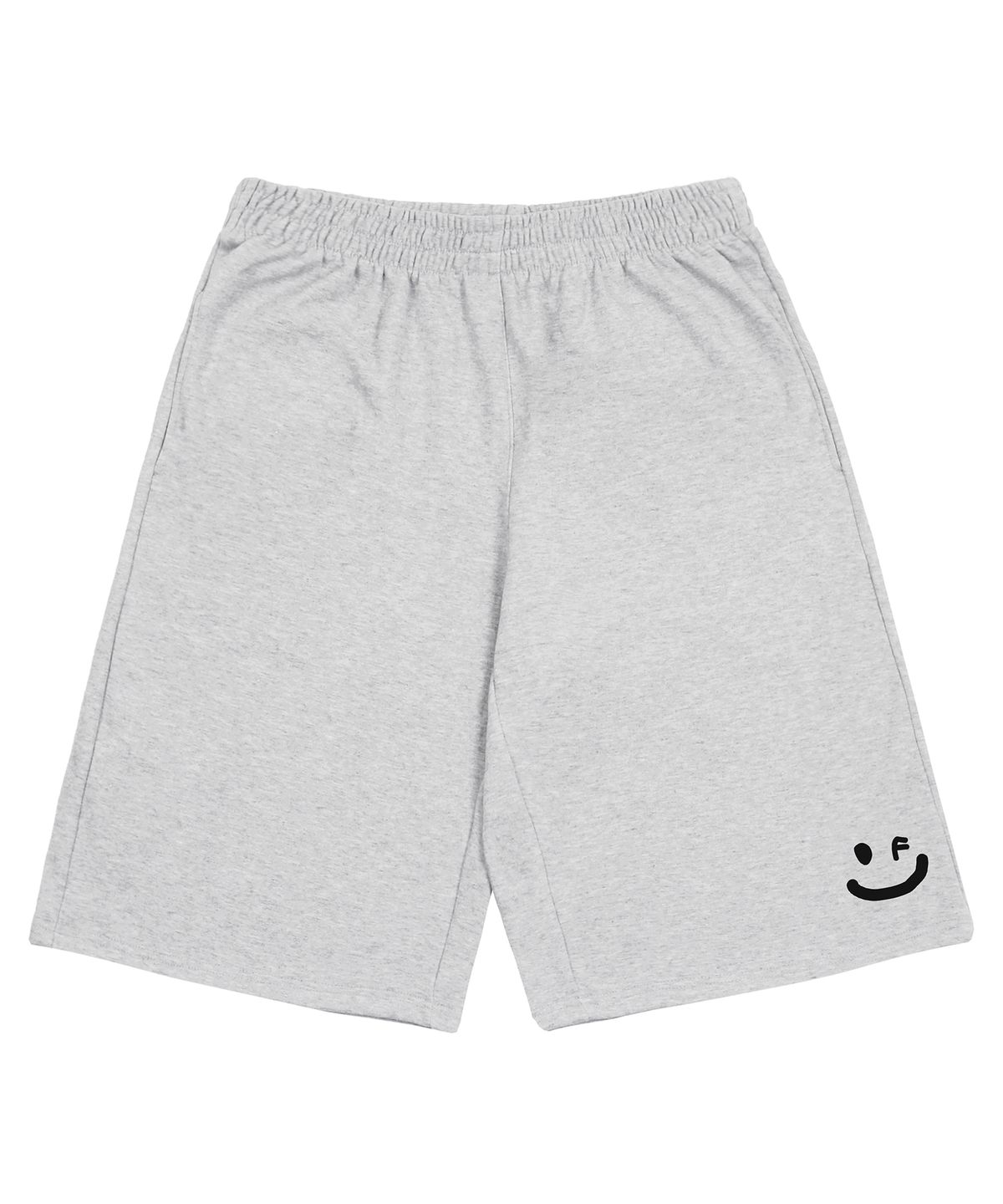 그레이버(GRAVER) [UNISEX]스몰 드로잉스마일 버뮤다 트레이닝 반바지_그레이