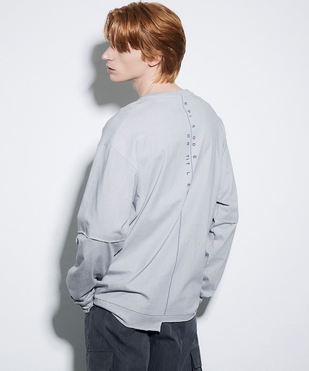 에피소드 언타이틀(EPISODE UNTITLED) LOGO PRINTING CUTTING LONG SLEEVES_GRAY