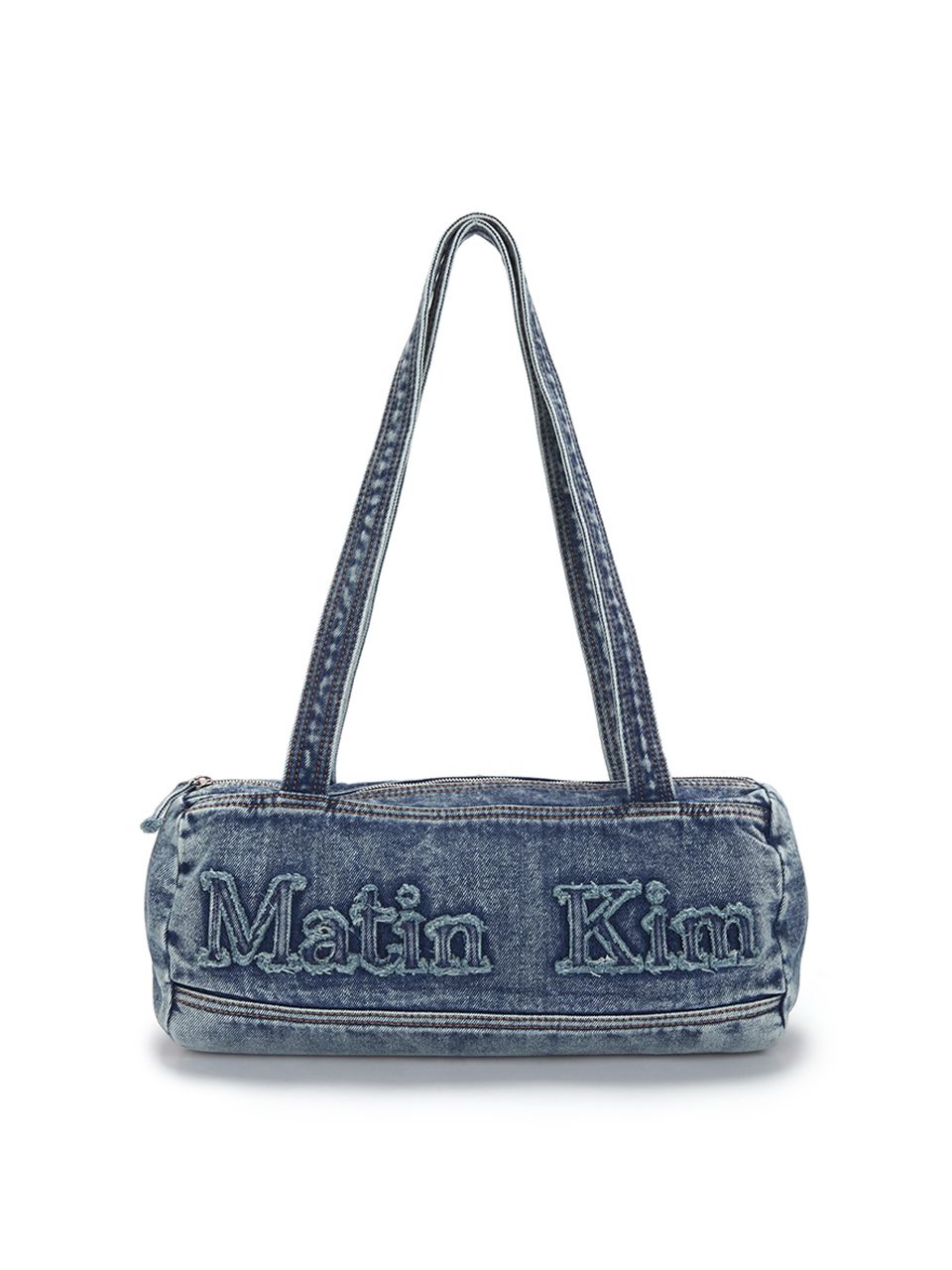 ●Matin Kim●LOGO WASHED DENIM DUFFEL BAG IN SKY MUSINSA | MATIN KIM LOGO WASHED DENIM DUFFEL BAG IN SKY