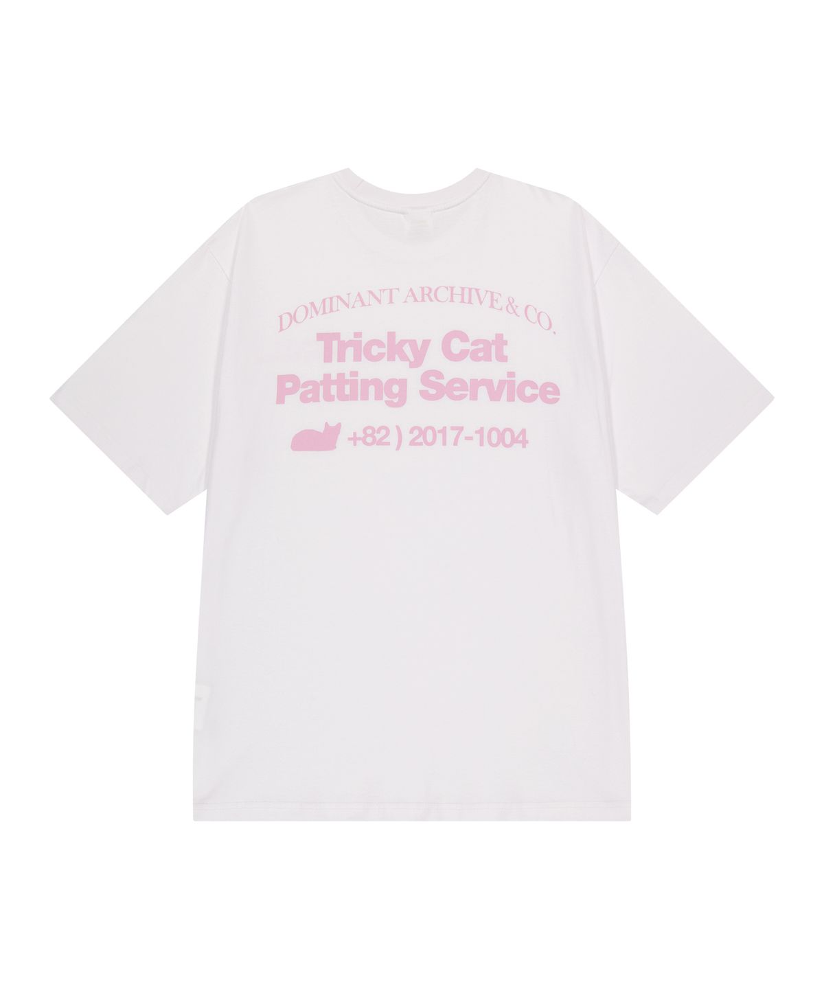 도미넌트(DOMINANT) TRICKY CAT PATTING SERVIE T-SHIRTS WHITE