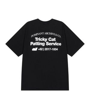 TRICKY CAT PATTING SERVIE T-SHIRTS BLACK